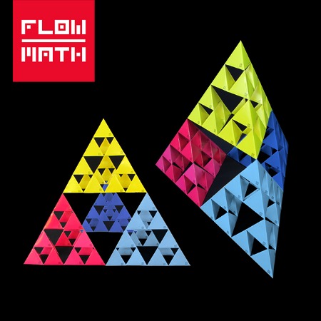 플로우수학교구- 시어핀스키(시에르핀스키) 피라미드 만들기 5단계(1152장) - 64인용